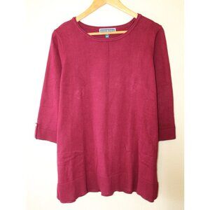 Karen Scott Womens Red 3/4 Sleeve Pullover Sweater 1X NWT